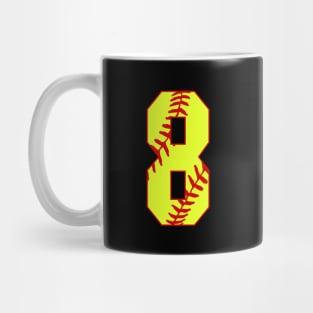 Fastpitch Softball Number 8 #8 Softball Shirt Jersey Uniform Favorite Player Biggest Fan Mug